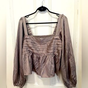 Abercrombie & Fitch, Emerson Satin Long-Sleeved top